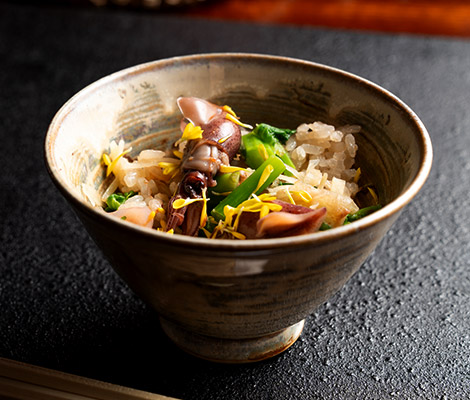 ホタルイカの土鍋ご飯